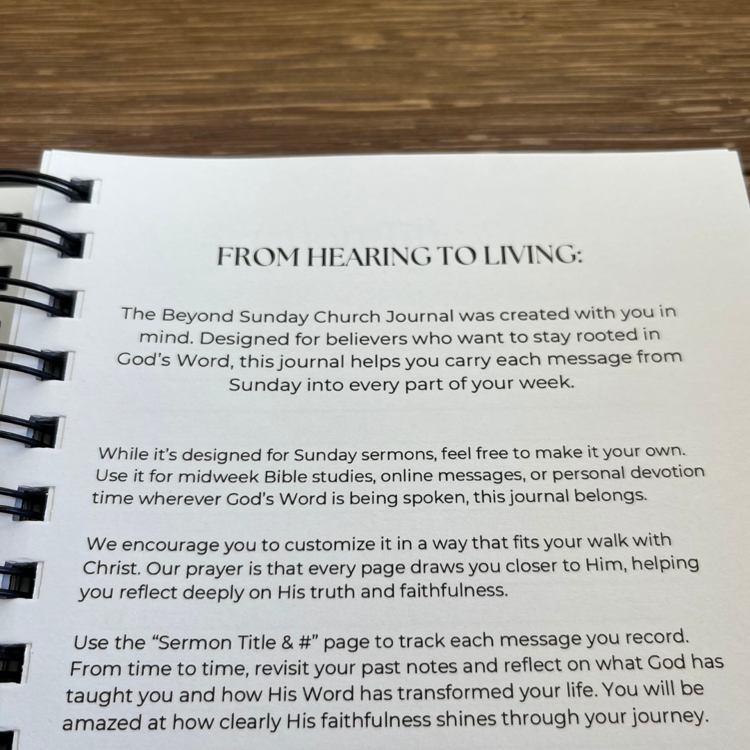 The Beyond Sunday Co Church Journal (Spiral)